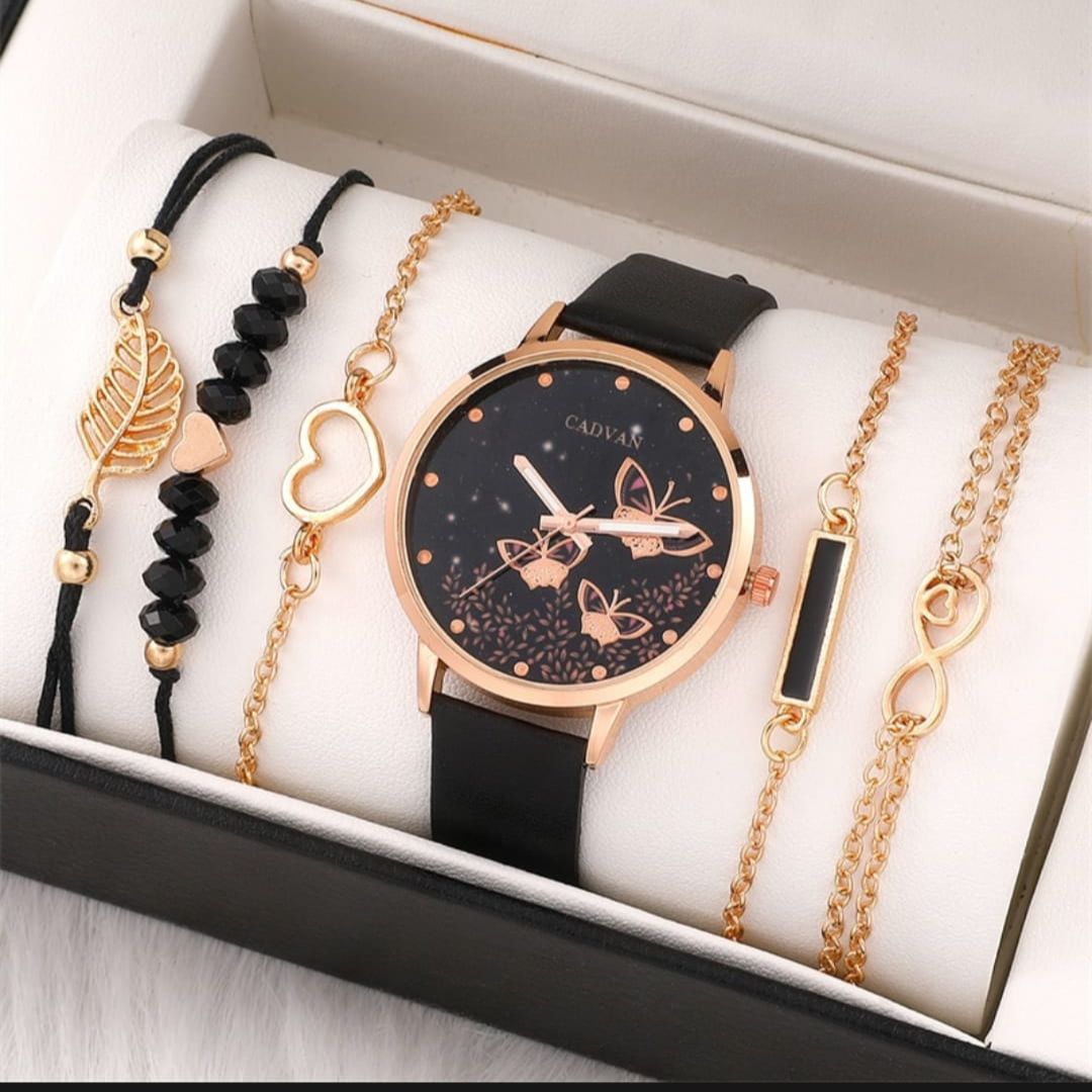6pcs Set Womens Watches Ladies Fashion