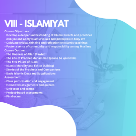 VIII - Islamiyat